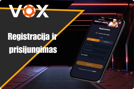 Vox Casino Registracija ir prisijungimas